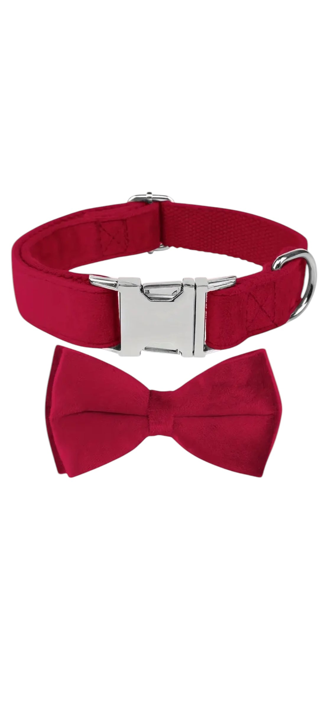 Velvet Collar & Bow Tie - Red