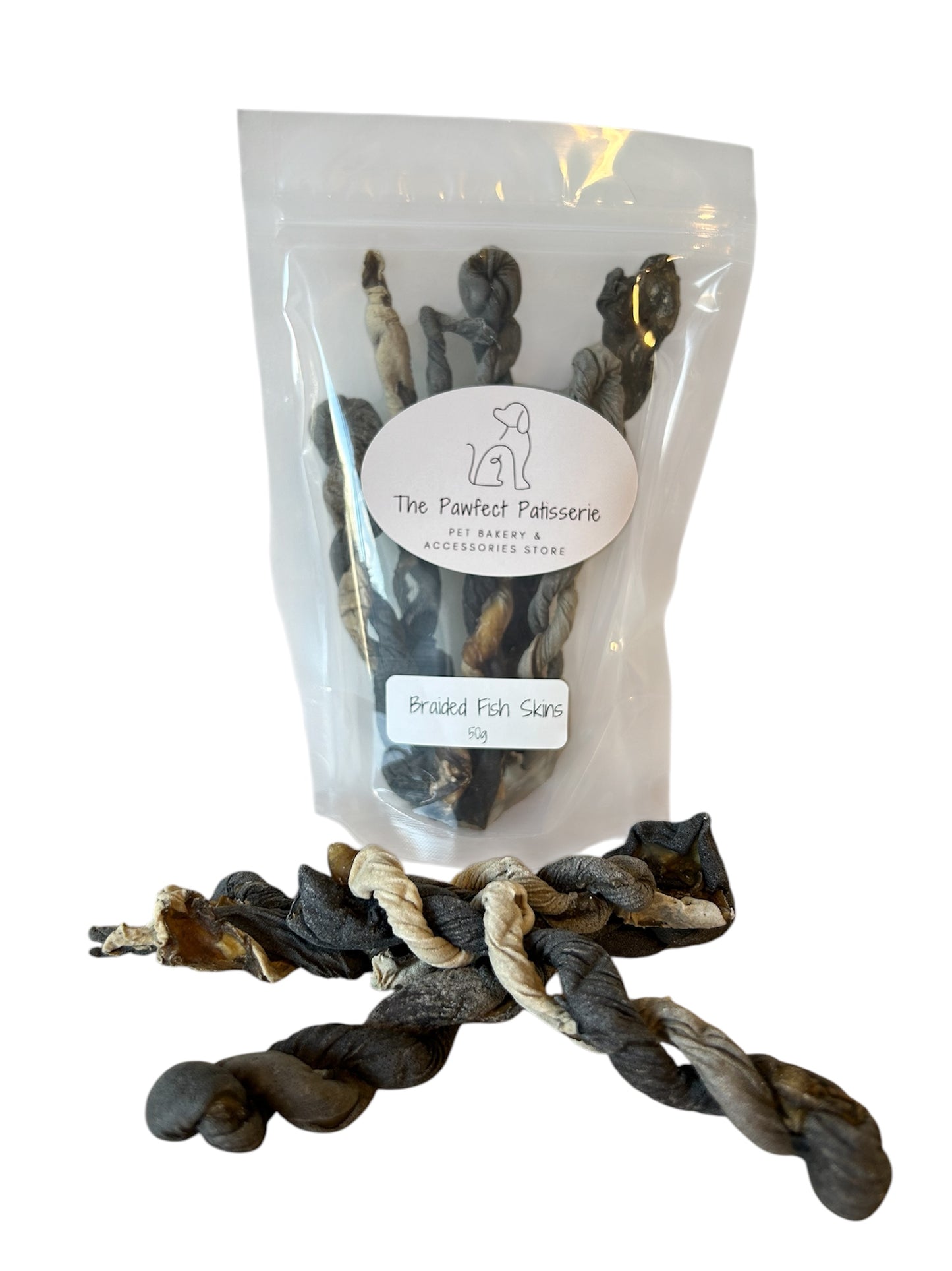 Braided Fish Skins Dog Treats 50g