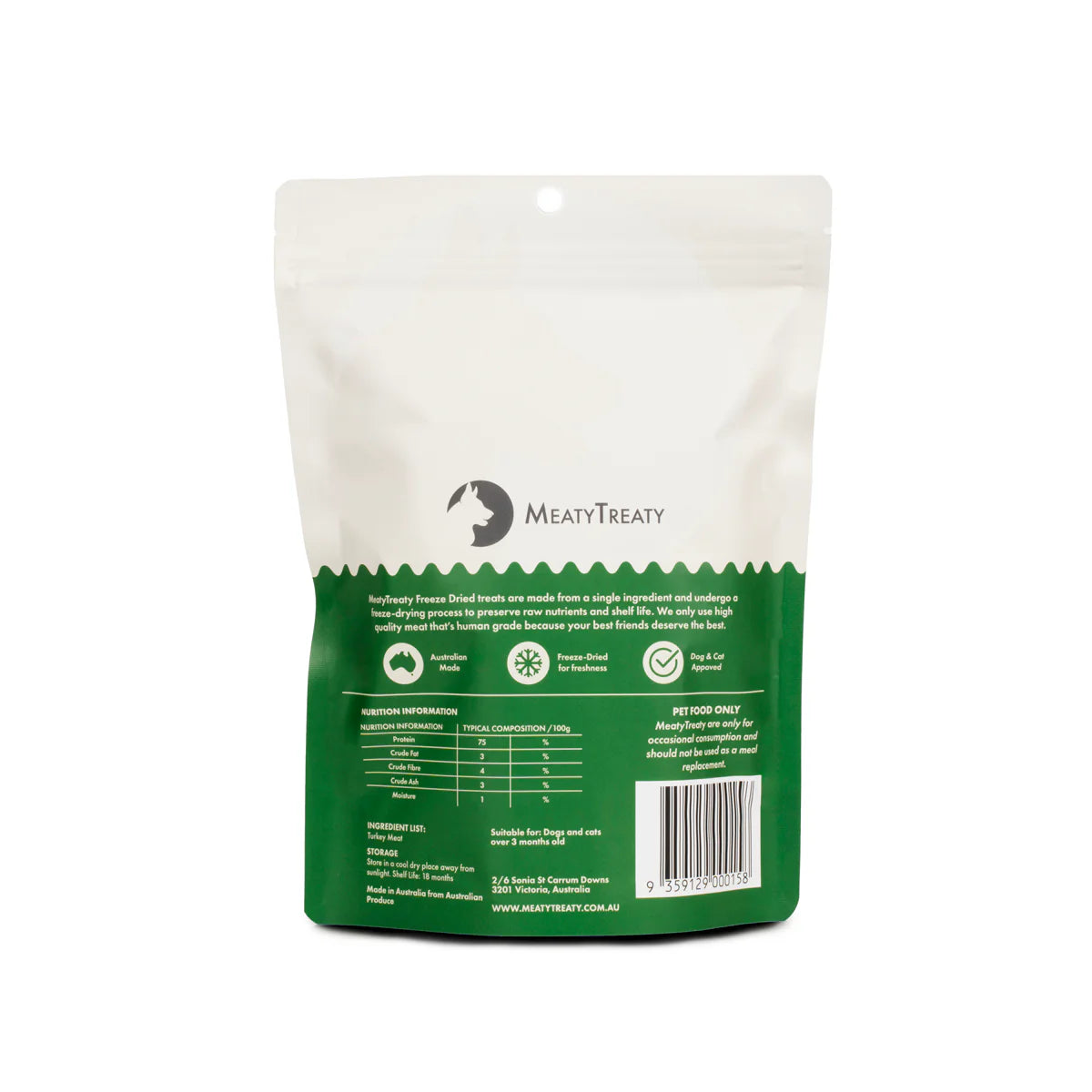 Meaty Treaty Turkey Meat Freeze Dried Dog Treats