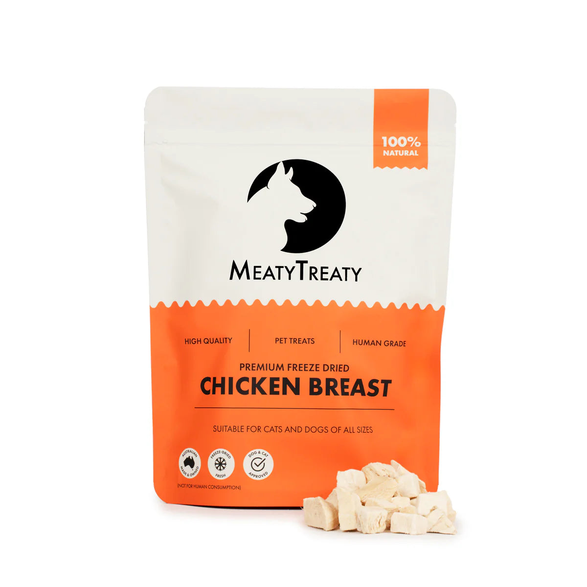 Meaty Treaty Freeze Dried Chicken Breast Dog Treats 100g