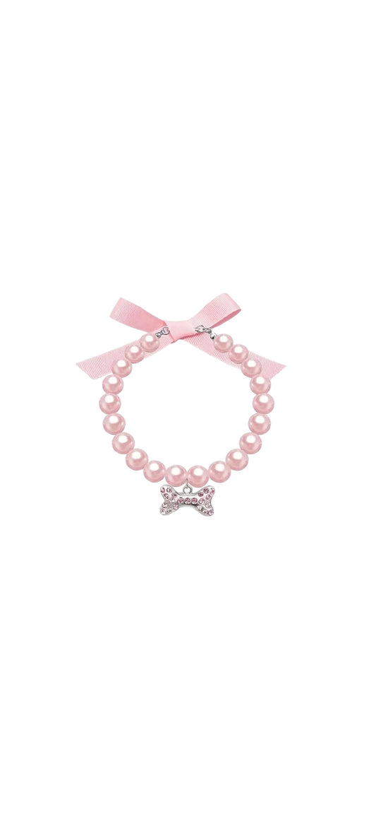 Annie Pearl Necklace with Diamanté Bone