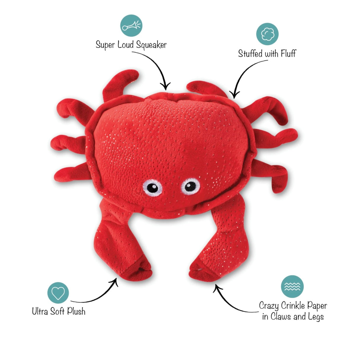 Just a little Crabby Dog Toy by Fringe Studio - The Pawfect Patisserie