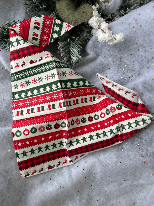 Striped Christmas Bandana - thepawfectpatisserie