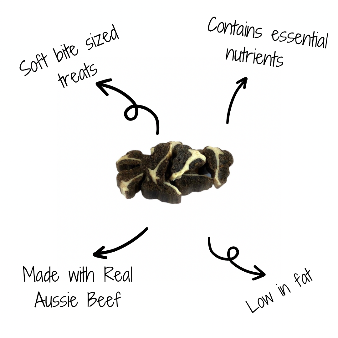 Australian Beef Dog Treats. Low fat beef dog treats. The Pawfect Patisserie