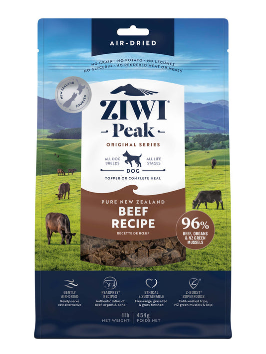 Ziwi Peak Air-Dried Beef Dog Food 454g - thepawfectpatisserie