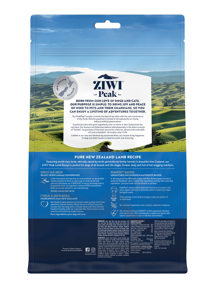 Ziwi Peak Air-Dried Lamb Dog Food 454g - thepawfectpatisserie